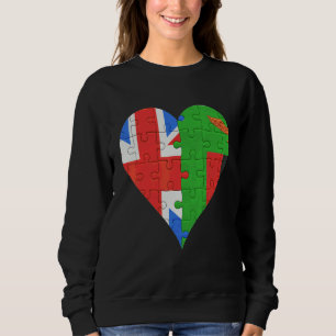 British Zambian Flag Heart Sweatshirt