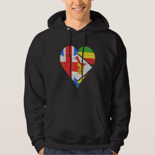British Zimbabwean Flag Heart Hoodie