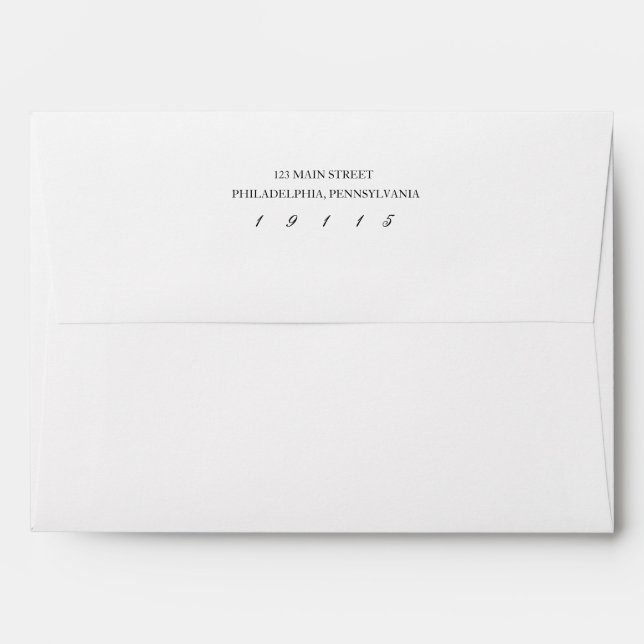 Britney: Classic Invitation Envelope (Black) (Back (Top Flap))