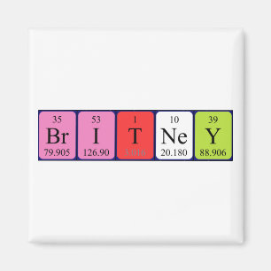 Britney periodic table name magnet