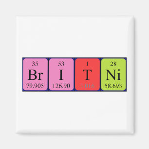 Britni periodic table name magnet