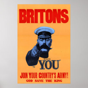 Britons Join the Army WW1 POSTER PRINT A5-A1 War