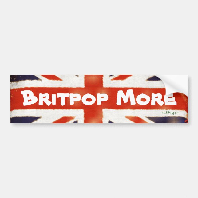 BRITPOP MORE Vintage Union Jack Bumper Sticker (Front)