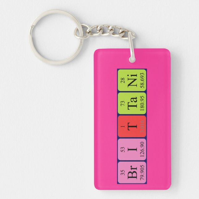 Brittani periodic table name keyring (Front)