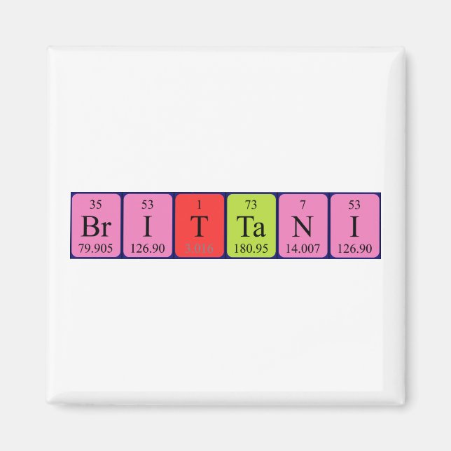 Brittani periodic table name magnet (Front)