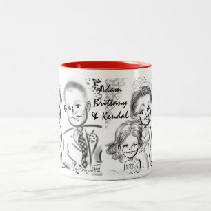 Brittany & Adam's Wedding Caricature Mug 2014