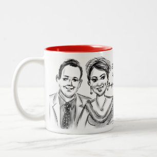 Brittany & Adam's Wedding Caricature Mug 2014b