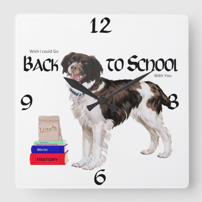 Brittany Back to School Square Wall Clock (Front)