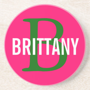 Brittany Breed Monogram Design Coaster