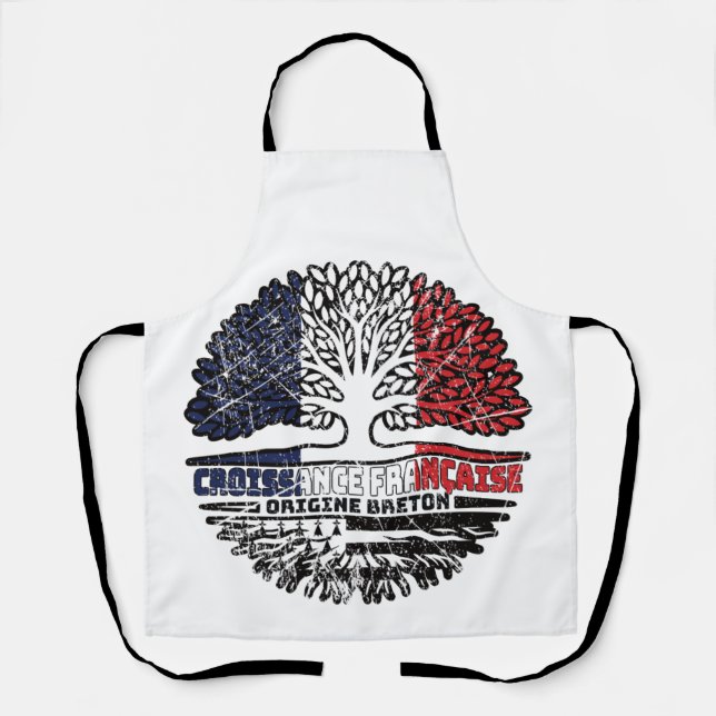 Brittany Breton French France Tree Roots Flag Apron (Front)