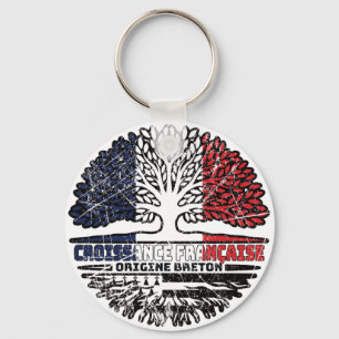 Brittany Breton French France Tree Roots Flag Key Ring