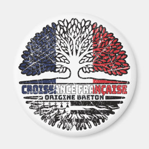 Brittany Breton French France Tree Roots Flag Magnet