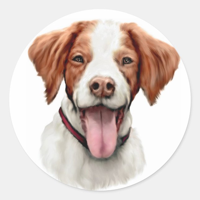 Brittany Bust Classic Round Sticker (Front)