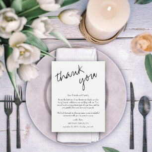 Brittany Calligraphy Wedding Reception Thank You Postcard