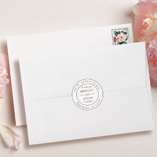 Brittany Circular Return Address Label Wedding