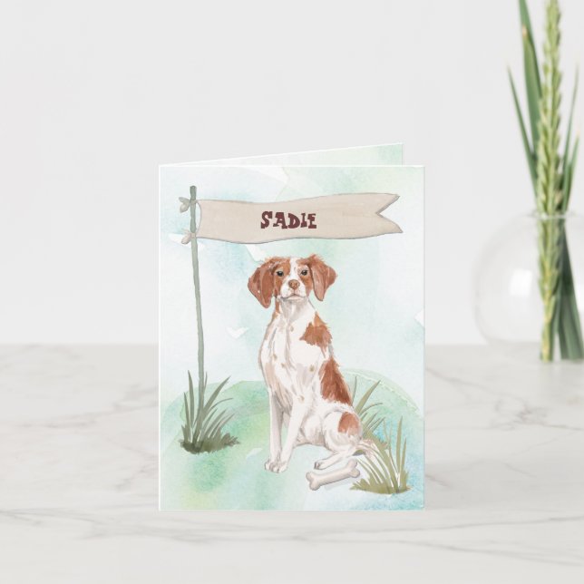 Brittany Congratulations on New Dog Note Card (Front)