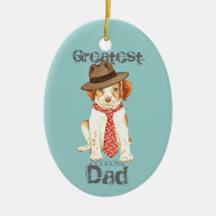 Brittany Dad Ceramic Ornament