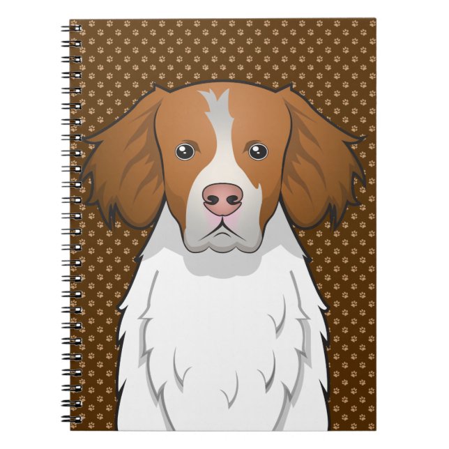 Brittany Dog Cartoon Paws Notebook (Front)