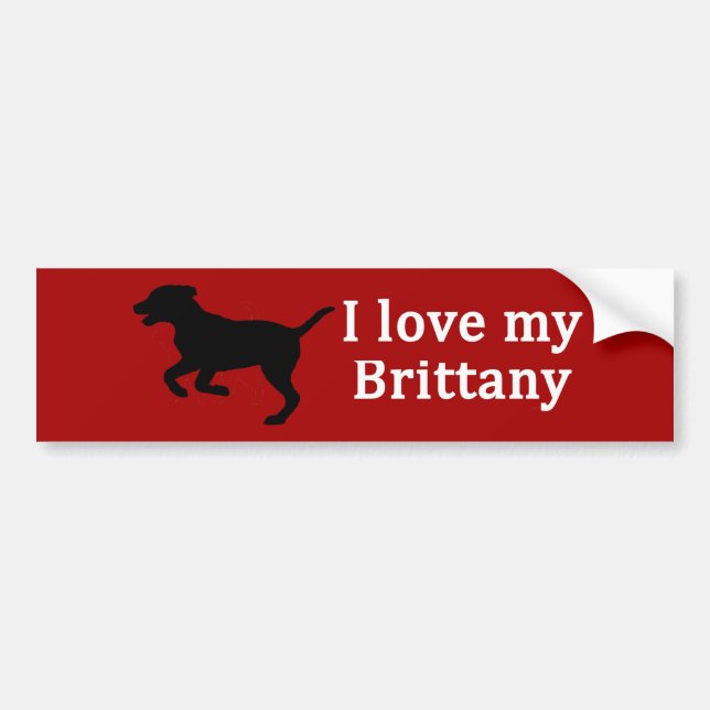 Brittany Dog Love Bumper Sticker (Front)