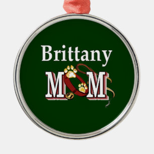 Brittany Dog MOM Metal Tree Decoration