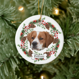 Brittany dog Personalised Pet Ornament