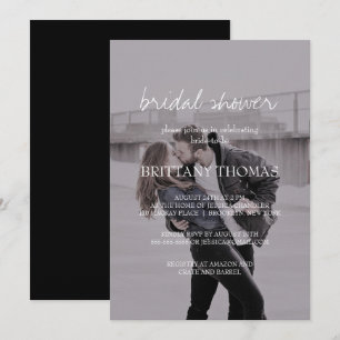 Brittany Elegant Photo Calligraphy Bridal Shower Invitation