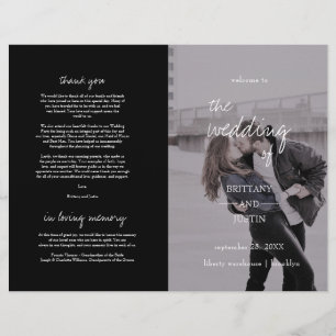 Brittany Elegant Photo Folded Program Wedding