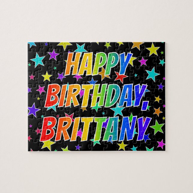 "BRITTANY" First Name, Fun "HAPPY BIRTHDAY" Jigsaw Puzzle (Horizontal)