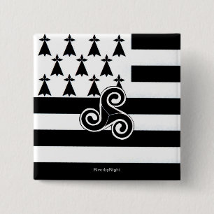 Brittany Flag (Breton) 15 Cm Square Badge