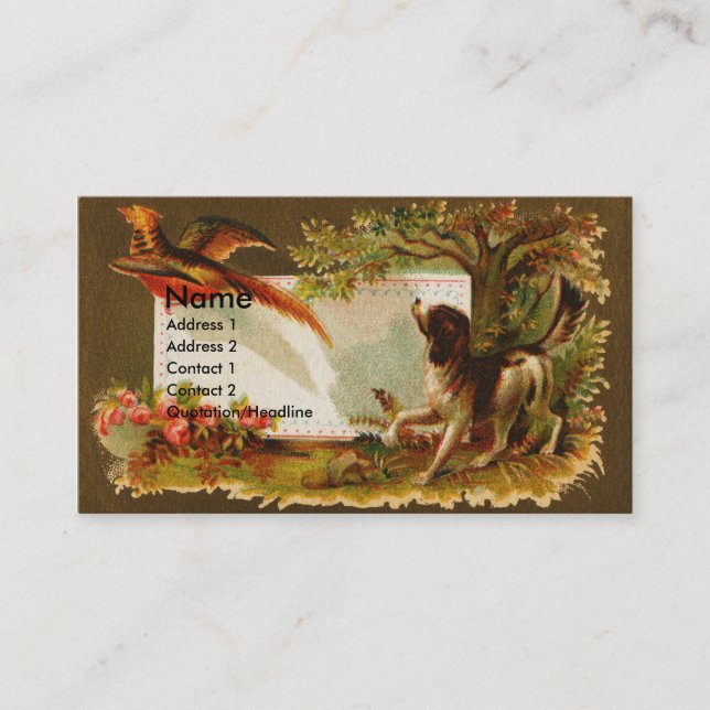 Brittany Flushes Pheasant Victorian Business Card (Front)