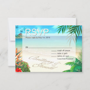 Brittany & Gerald Exotic Beach RSVP ::custom:: Card
