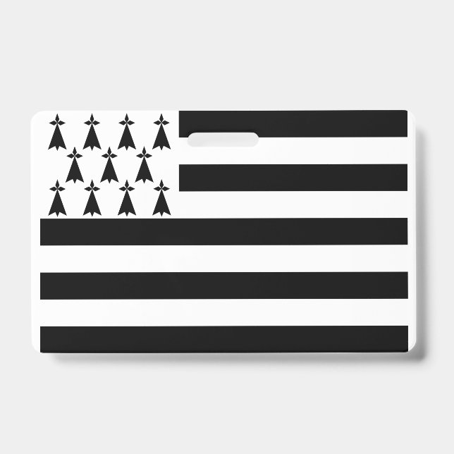 Brittany (Gwenn-ha-du) flag Badge ID Badge (Front)