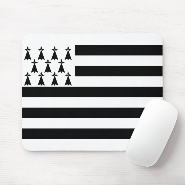 Brittany (Gwenn-ha-du) flag Mousepad (With Mouse)