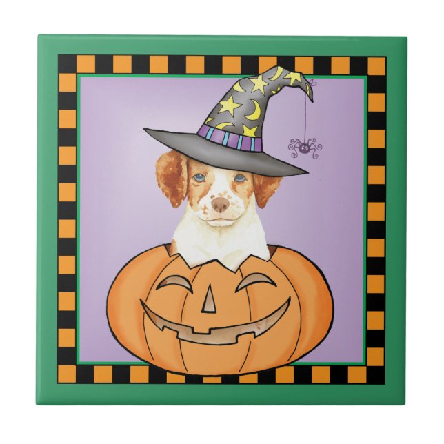 Brittany Halloween Ceramic Tile (Front)