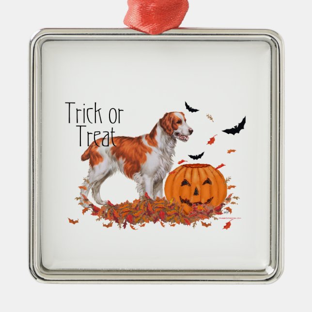 Brittany Halloween Metal Ornament (Front)