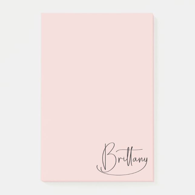 Brittany Handwritten Signature Decorative Y Blush Post-it Notes (Front)