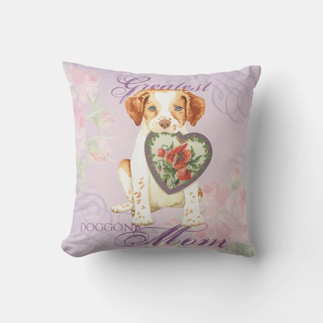 Brittany Heart Mum Cushion (Front)