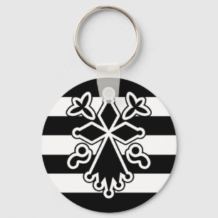 Brittany Hermine in Gwenn ha du (white and black) Key Ring