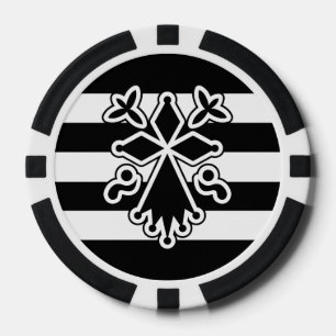 Brittany Hermine in Gwenn ha du (white and black) Poker Chips