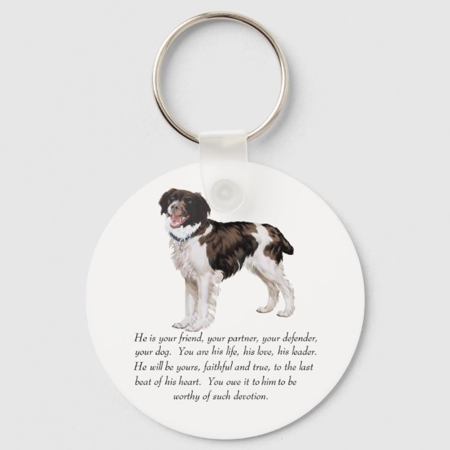 Brittany Keepsake - Male Dog Key Ring (Front)