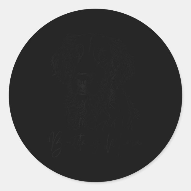 Brittany Mama Brittany Spaniel Mum Cute Dog Line A Classic Round Sticker (Front)