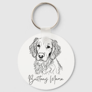 Brittany Mama Brittany Spaniel Mum Cute Dog Line A Key Ring