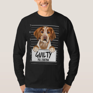 Brittany Mugshot Guilty Dog T-Shirt