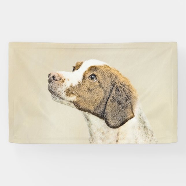 Brittany Painting - Cute Original Dog Art Banner (Horizontal)