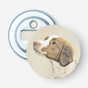 Brittany Painting - Cute Original Dog Art Bottle Opener