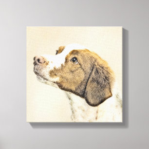 Brittany Painting - Cute Original Dog Art Canvas Print