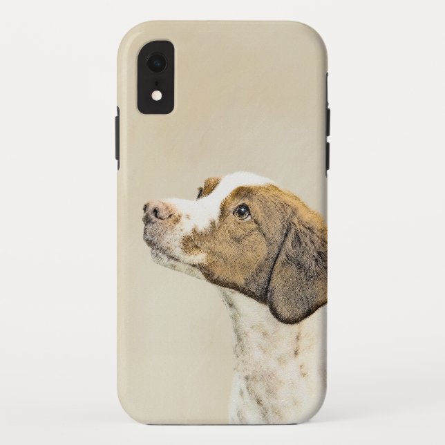 Brittany Painting - Cute Original Dog Art Case-Mate iPhone Case (Back)