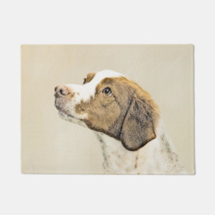 Brittany Painting - Cute Original Dog Art Doormat