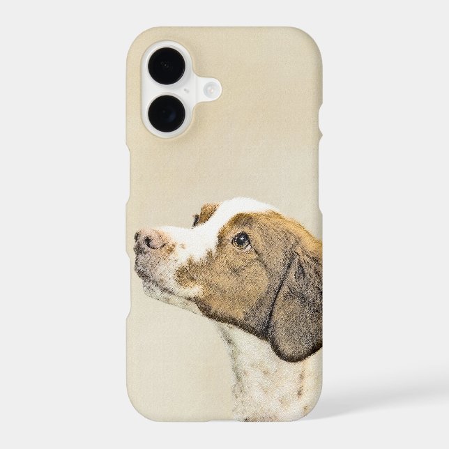Brittany Painting - Cute Original Dog Art iPhone Case (Back)