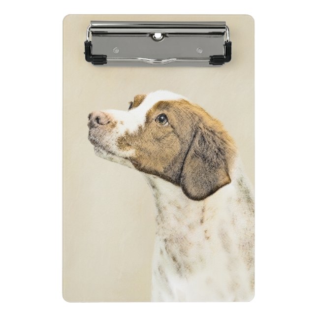 Brittany Painting - Cute Original Dog Art Mini Clipboard (Front)